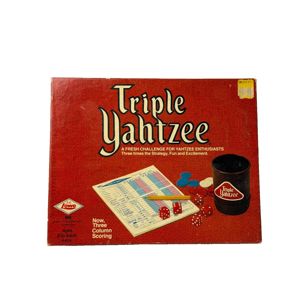 1973 Triple Yahtzee E.S. Lowe Milton Bradley Vintage  Used Complete